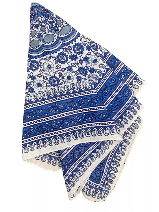 Free People Accessories - Free People Blue and White Floral Bandana Scarf